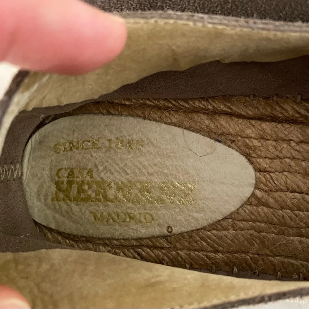 Suede Lace-up Espadrilles in Taupe by Casa Hernanz Madrid, Size 39, EUC